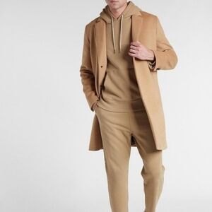 Express Mens Recylced Wool Water Resistant Coat, Largr, Camel, NWT!!